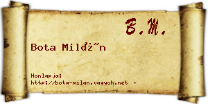 Bota Milán névjegykártya